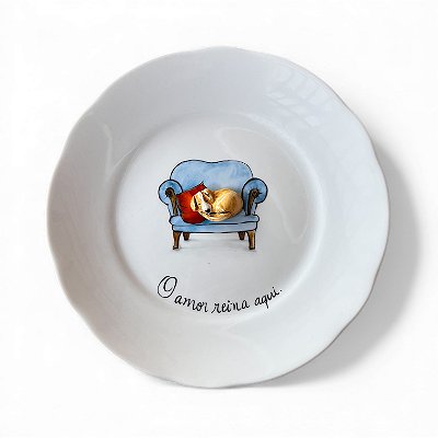 Prato-poema “O amor reina aqui” - personalizado