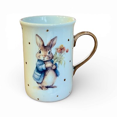 Caneca Coelhinho com Ramalhete de Flores