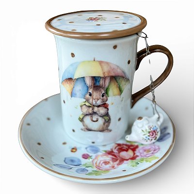 Conjunto Chá do Coelhinho na Chuva