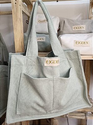 Bolsa  York em Veludo Cotelê Menta💚