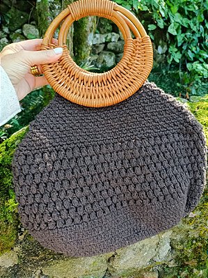 Bolsa de Crochê Cinza