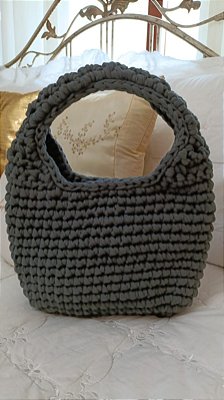 Bolsa de crochê Cinza