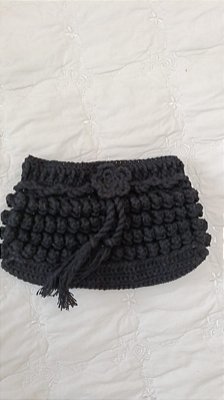 Bolsa de crochê preta carteira