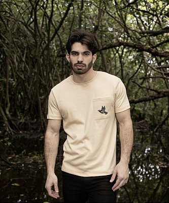 TSHIRT BEGE  PASSARO