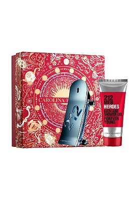 Kit 212 Men Heroes Carolina Herrera Masculino Perfume 90ml + Shower Gel 100ml