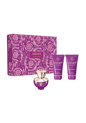Kit Dylan Purple Versace Eau de Parfum Feminino Perfume 50ml + Gel de Banho 50ml + Loção 50ml