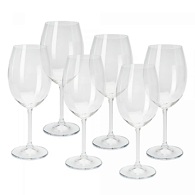 Conjunto 6 Taças de Vinho Tinto de Cristal Ecológico Gastro/Colibri 450ml
