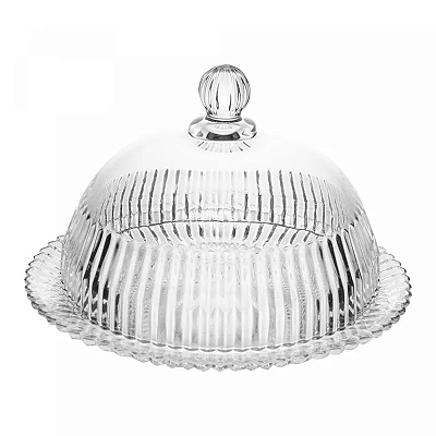 Queijeira de Cristal com Tampa Imperatriz 20cm x 20cm x 13,5cm