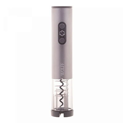Saca-Rolhas Elétrico de Aço Inox com Entrada USB