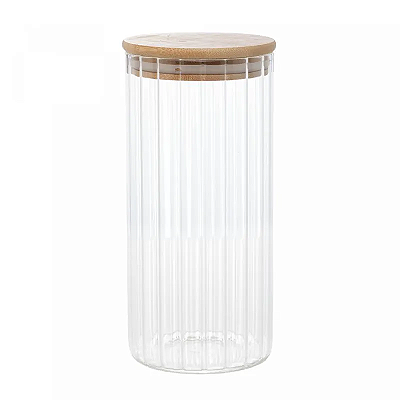 Porta Mantimento de Vidro Borossilicato com Tampa em Bambu 800ml