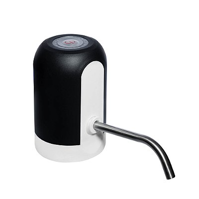 Bomba Elétrica para Galão de Água em Plástico e Aço Inox Branco e Preto 15,5cm x 7cm x 11,5cm