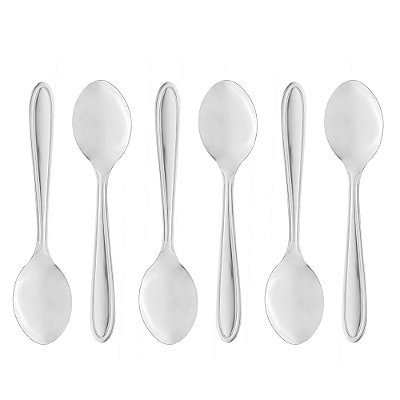 Conjunto 6 Colheres de Sobremesa de Aço Inox Gastro 13cm