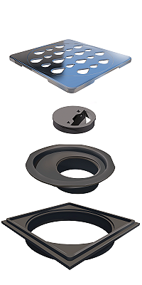 Grelha Quadrada 100Mm Polida Com Acessorios - 5205 - Ralo Linear