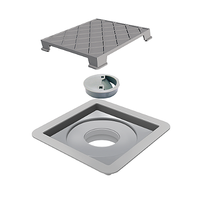 Ralo Quadrado Oculto 10X10 Cm - 7344 - Ralo Linear