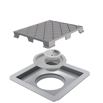Ralo Quadrado Oculto 15X15Cm - 4665 - Ralo Linear