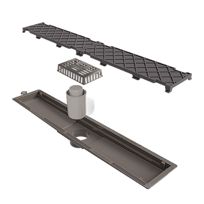 Ralo Linear Pvc Seco 50Cm Saida Central Polido - 8880 - Ralo Linear