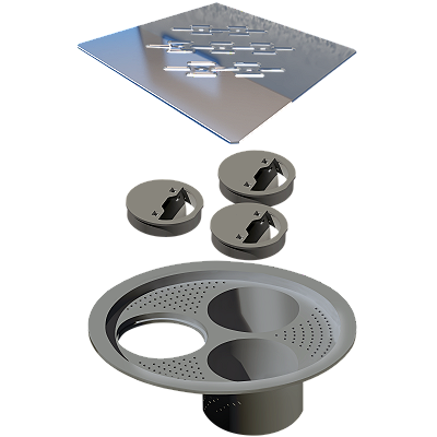 Elleve - Grelha P/ Caixa Sifonada Quadrada 150Mm Polida - 4025 - Ralo Linear