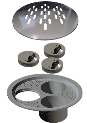 Elleve - Grelha P/ Caixa Sifonada Redonda 150Mm Polida - 4039 - Ralo Linear