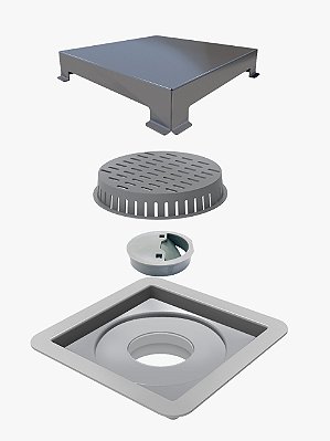 ELLEVE - RALO LINEAR - SQUARE TAMPA INOX 10X10 CM - 7342 - RALO LINEAR