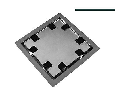 Ralo Inox Quadrata 15x15 Base Em Pvc Com Tampa Invisível