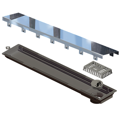 Elleve - Ralo Linear Versatile Tampa Inox Polida 50Cm - 4256 - Ralo Linear