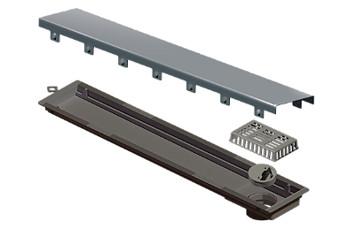 Elleve - Ralo Linear Versatile 75Cm Saida Central Inox Polido - 8933 - Ralo Linear