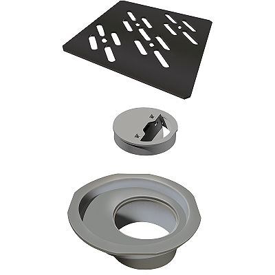 Elleve - Grelha P/ Caixa Sifonada Quadrada 100Mm Grafite - 5565 - Ralo Linear