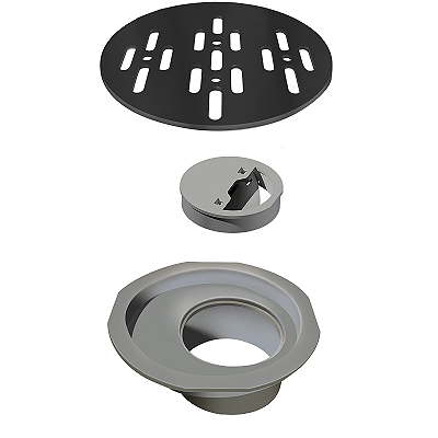 Elleve - Grelha P/ Caixa Sifonada Redonda 100Mm Grafite - 5567 - Ralo Linear