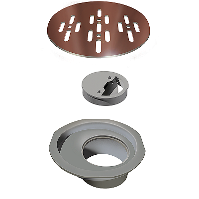 Elleve - Grelha P/ Caixa Sifonada Redonda 100Mm Rose Gold - 5566 - Ralo Linear