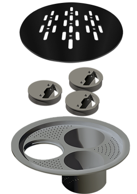 Elleve - Grelha P/ Caixa Sifonada Redonda 150Mm Black Matte - 4085 - Ralo Linear