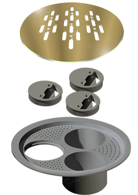 Elleve - Grelha P/ Caixa Sifonada Redonda 150Mm Gold - 4086 - Ralo Linear