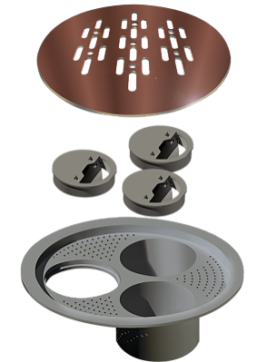 Elleve - Grelha P/ Caixa Sifonada Redonda 150Mm Red Gold - 4087 - Ralo Linear