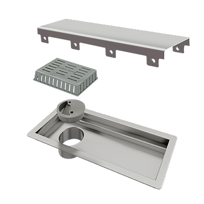 Elleve - Ralo Linear Tiny - Inox 25Cm - 1800 - Ralo Linear