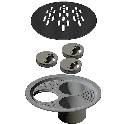 Elleve - Grelha P/ Caixa Sifonada Redonda 150Mm Grafite - 5571 - Ralo Linear