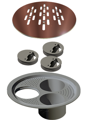 Elleve - Grelha P/ Caixa Sifonada Redonda 150Mm Rose Gold - 5570 - Ralo Linear