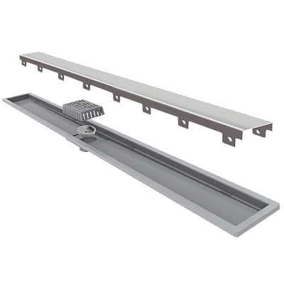 Elleve - Ralo Linear Royal - Tampa Inox 100Cm - 118 - Ralo Linear