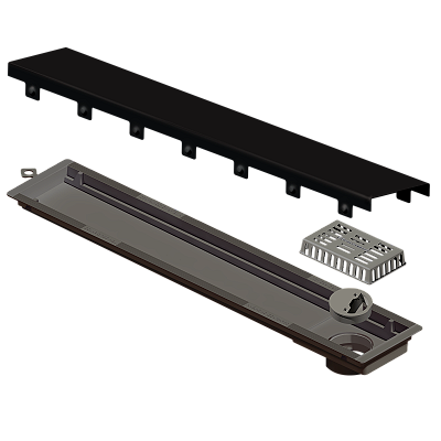 Elleve - Ralo Linear Versatile Tampa Black Matte 50Cm - 4254 - Ralo Linear