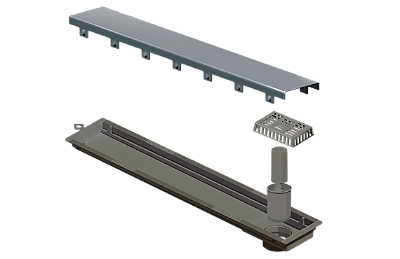 Elleve - Ralo Linear Versatile 50Cm Saida Central Inox Grafite - 8929 - Ralo Linear