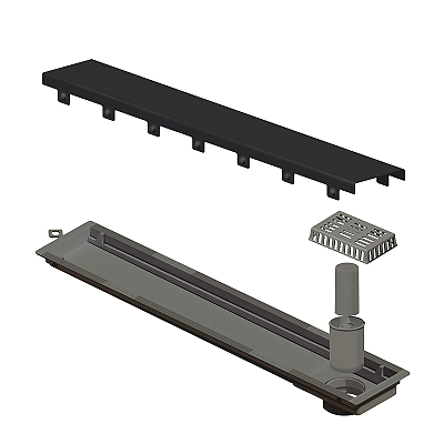 Elleve - Ralo Linear Versatile Tampa Grafite 50Cm - 5559 - Ralo Linear