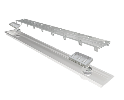 Elleve - Ralo Linear Multimaster - Tampa Oculta 150Cm - 2 Saidas - 2409 - Ralo Linear