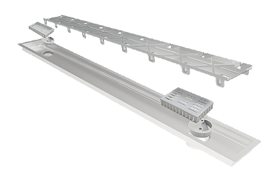 Elleve - Ralo Linear Multimaster - Tampa Oculta 170Cm - 2 Saidas - 2411 - Ralo Linear