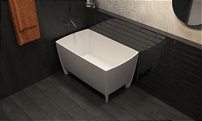 Banheira Brasilia - Duramatt Fosco Acetinado Branco - Giroacqua Dourado - Sbbf00301010302 - Sabbia