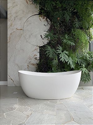 Banheira Sampa 1.70 - Duramatt Fosco Acetinado Branco - Giroacqua Cromado - Sbbf01201010301 - Sabbia