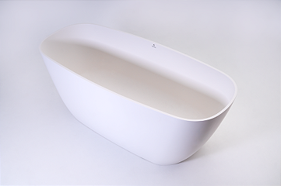 Banheira Bahia - Duramatt Fosco Acetinado Branco - Sifao Externo Dourado - Sbbf00201010202 - Sabbia