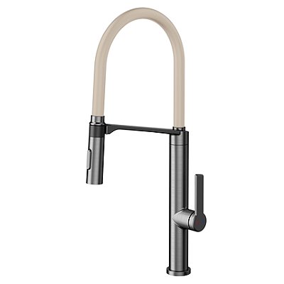 Monocomando Doc Grafite Escovado Com Mangueira Na Cor Areia - 006957Bo - Docol