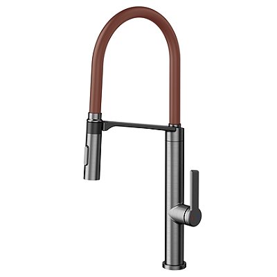 Monocomando Doc Grafite Escovado Com Mangueira Na Cor Corten - 006957Bv - Docol