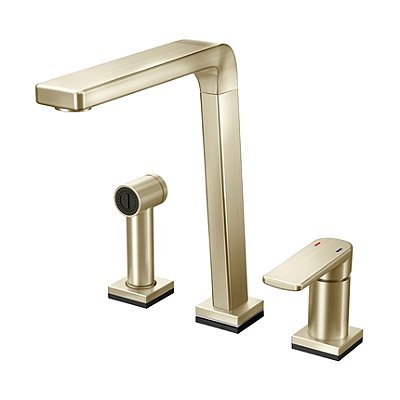 Monocomando Para Cozinha Com Ducha Manual Bistrô Tech Níquel Escovado - 00699444 - Docol