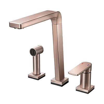 Monocomando Para Cozinha Com Ducha Manual Bistrô Tech Cobre Escovado - 00699469 - Docol