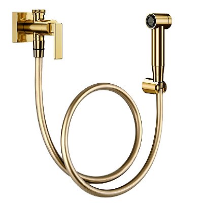 Ducha Higiênica Com Registro E Derivação Docol Stillo Ouro Polido - 00823743 - Docol