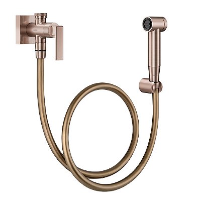 Ducha Higiênica Com Registro E Derivação Docol Stillo Cobre Escovado - 00823769 - Docol